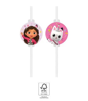Gabbys Dockskåp Friends papperssugrör, 4-pack FSC