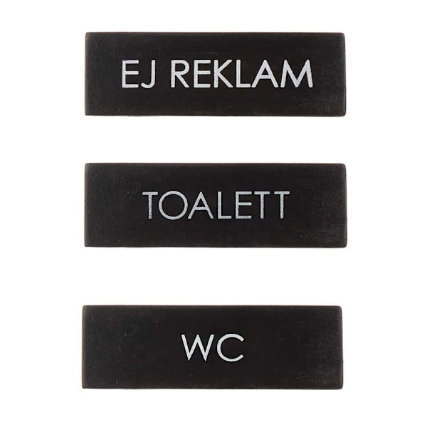 Dörrskylt Ej Reklam, Toalett och WC Svart
