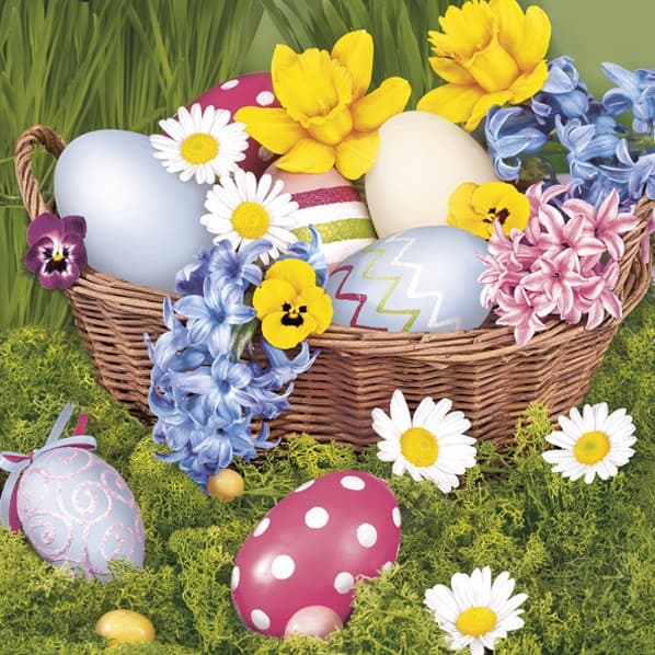 Easter Vivid Basket servett, 20-pack 33x33 cm