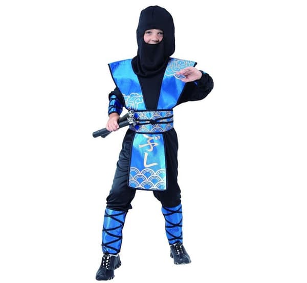 Ninja blå dräkt 110/120 cm