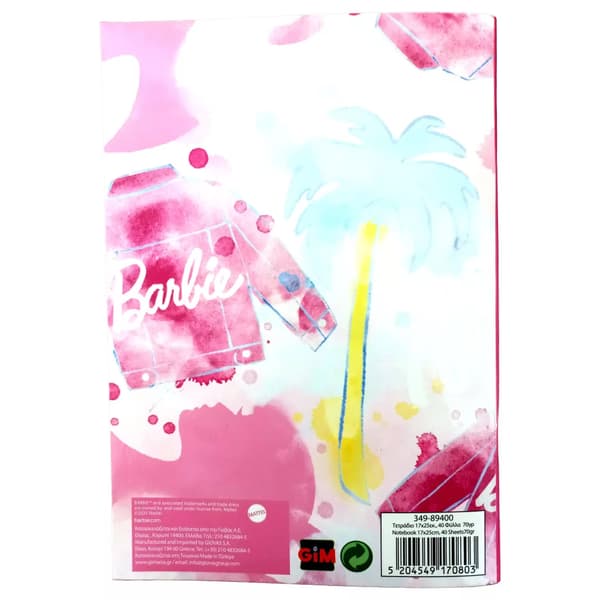 Barbie linjerad anteckningsbok B/5, 40 blad
