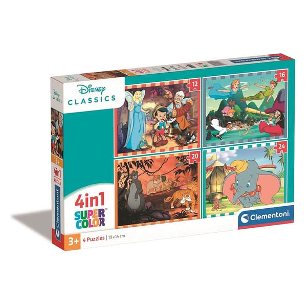 Disney klassiker 4-i-1 Pussel Clementoni 12-24 bitar