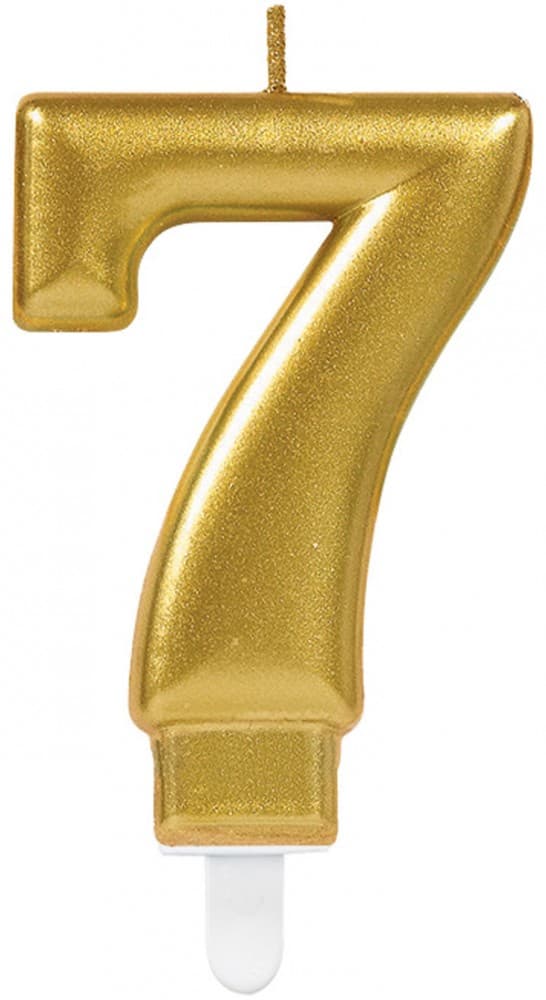 Siffertårtljus 7 i guld