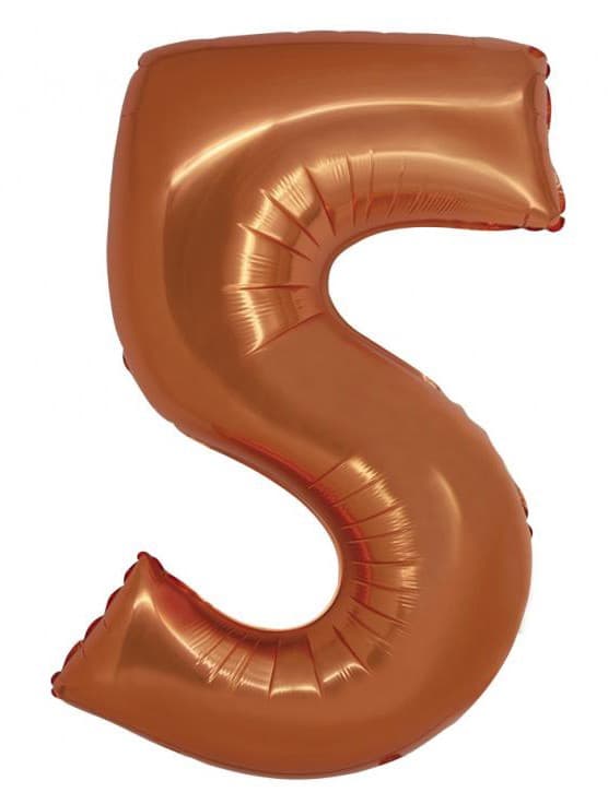 Sifferballong koppar 5 i folie 76 cm
