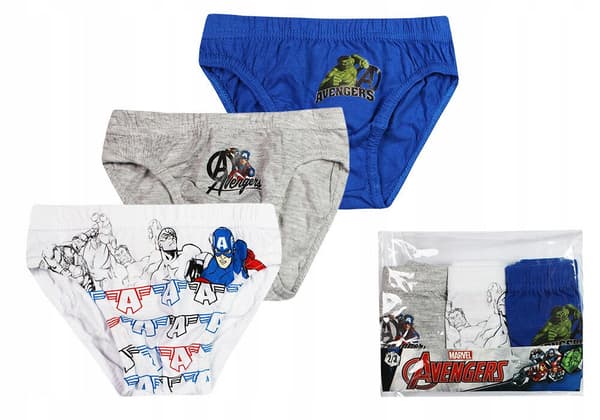 Avengers barnunderkläder, 3-pack underdelar 128 cm