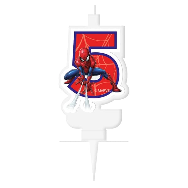 Spindelmannen Marvel 5-formad födelsedagsljus, siffra