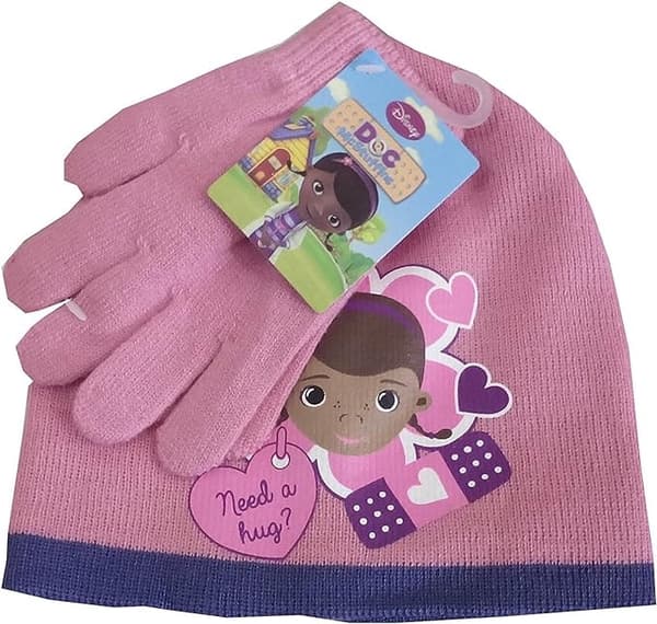 Doc McStuffins Hug Rosa Disney barnmössa och vantar 52 cm