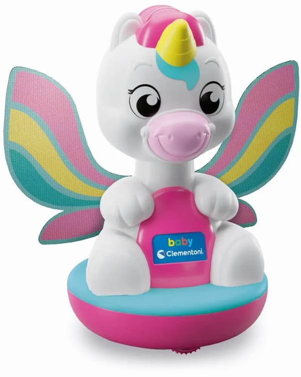 Enhörning vit snurrbar figur Clementoni 11x7 cm