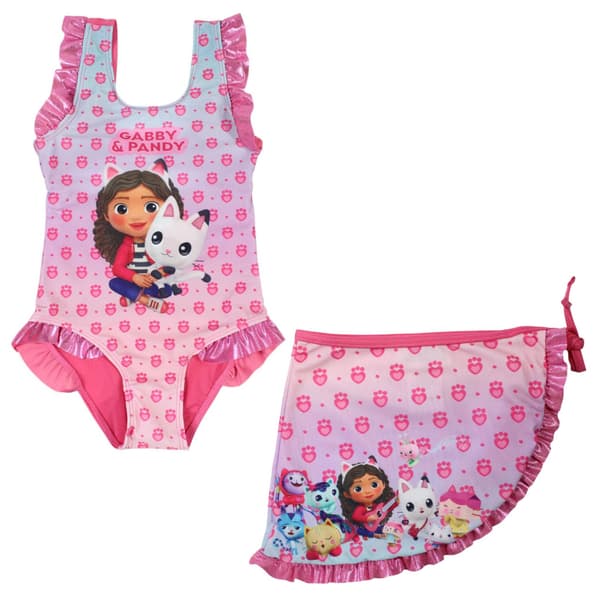 Gabbys Dockskåp Pandy baddräkt och sarong set 7–8 år / 122–128 cm