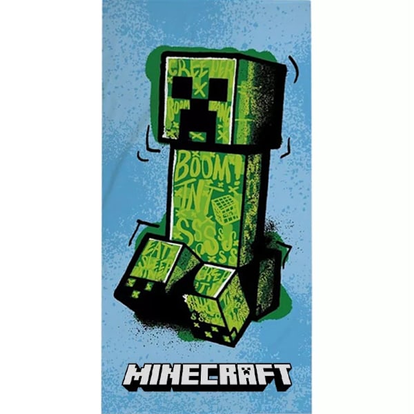 Badhandduk Minecraft Ljusblå 70X140cm 100% bomull