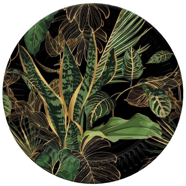 Flower Exotic Leaf papperstallrikar, 8-pack, 18 cm