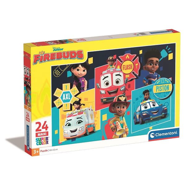 Disney Firebuds Heroes and Wheels 24-delars maxi-pussel Clementoni