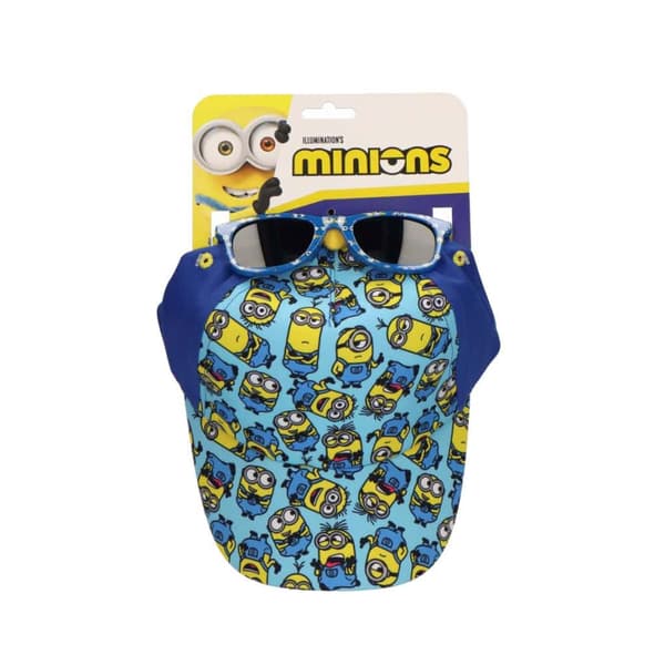 Minions blå solglasögon och keps set