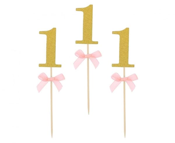 Happy Birthday Rosa 1-års Dekorationspinnar 10 st