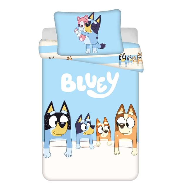 Bluey familj barnbäddset 100×135 cm, 40×60 cm
