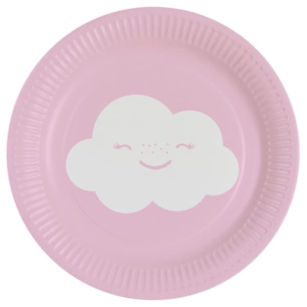 Rainbow och Cloud papperstallrikar 8-pack 18 cm