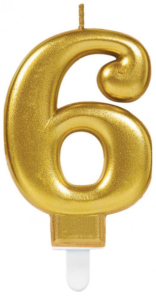 Guld siffertårtljus nummer 6