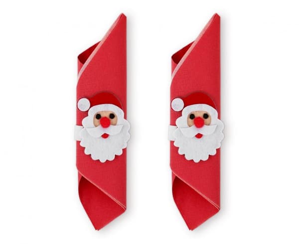 Christmas servettringar med jultomtemotiv, 2-pack