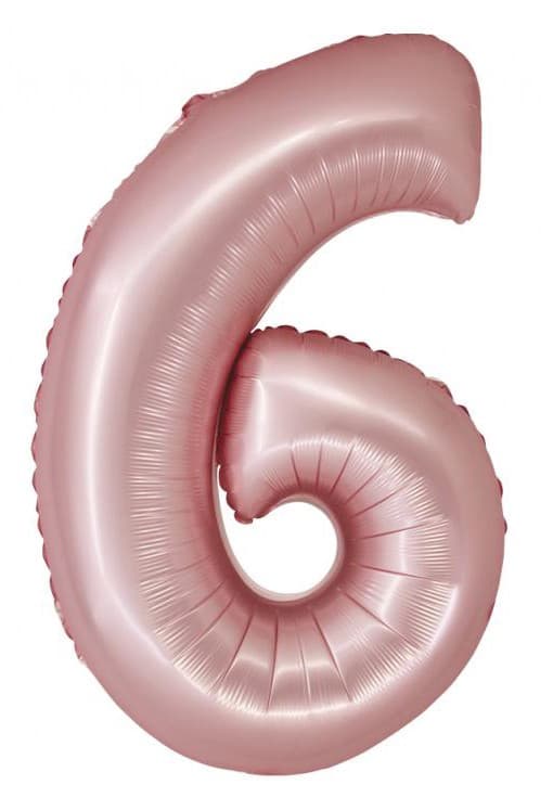 Siffraballong Rosa nummer 6, 76 cm