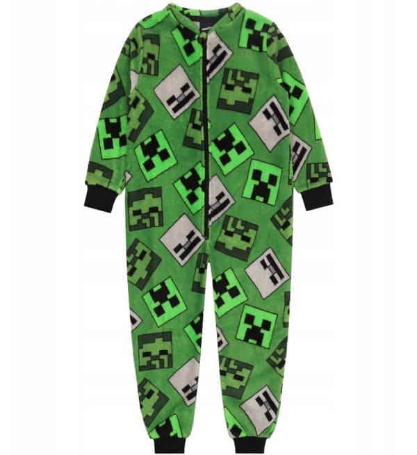 Minecraft barnpyjamas med lång ärm, overall 5/6 år