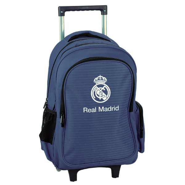Real Madrid blå rullande skolväska, 46 cm