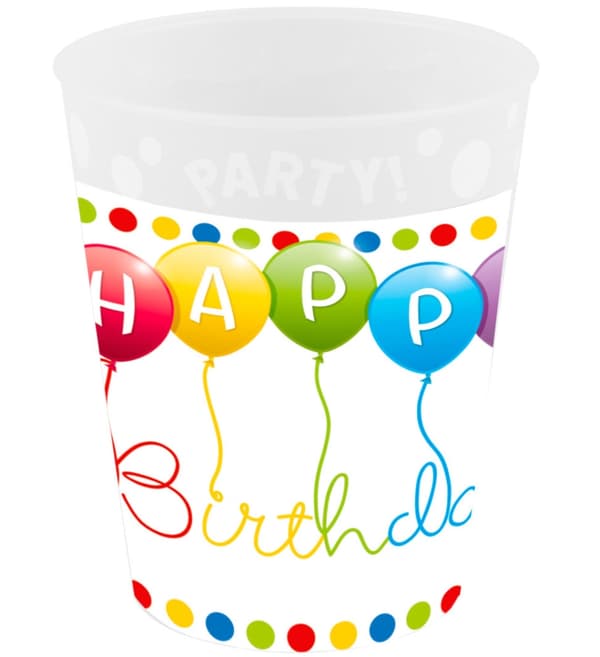 Happy Birthday micro premium plastmugg 250 ml