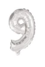 Silver sifferballong 9, 10 cm