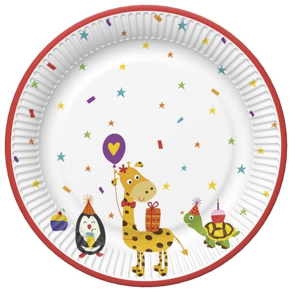 Animals Cute Party papperstallrikar 8-pack 22,7 cm