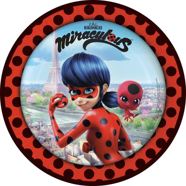 Miraculous Ladybug City pappersassiett 8-pack 23 cm