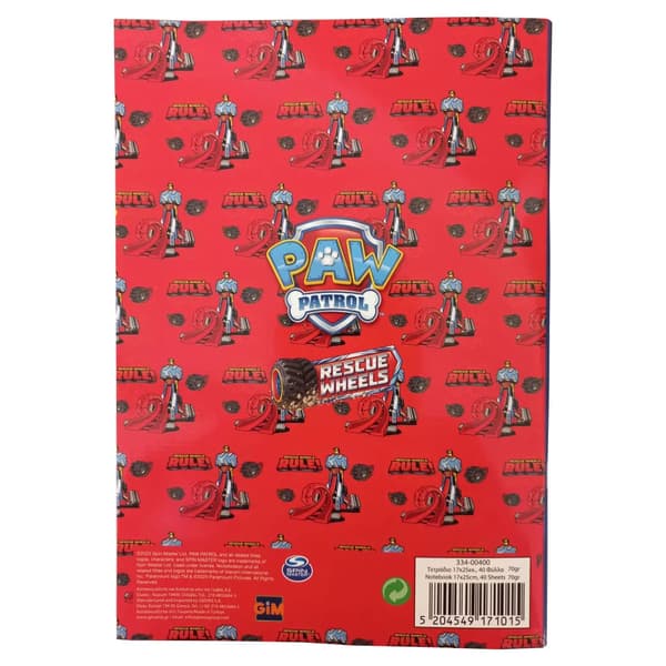 Paw Patrol anteckningsbok B/5 linjerat, 40 blad