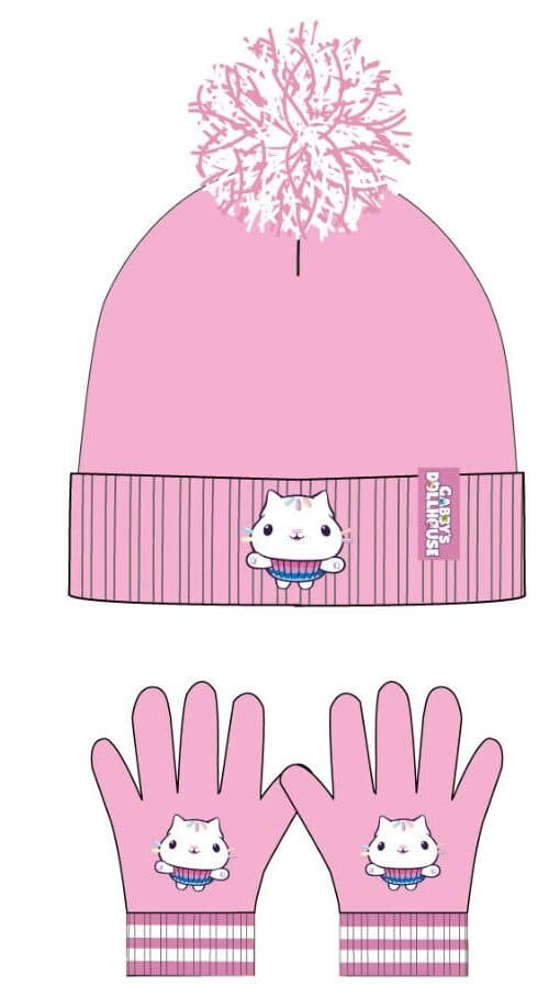 Gabbys Dockskåp Pandy barnmössa och vantar set