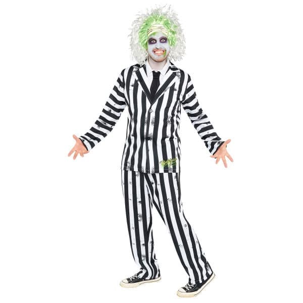 Beetlejuice randig vuxendräkt L