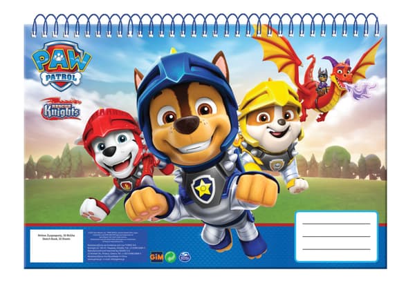 Paw Patrol Knights A/4 spiralblock, 30 blad