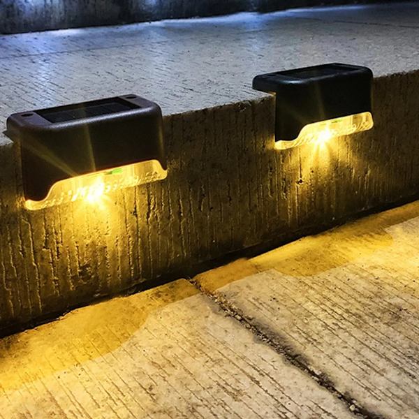10-pack LED solcellslampor staketlampor vägglampor trädgårdslampor utomhus trapplampor, solcellsstaketlampa svart - varmt ljus