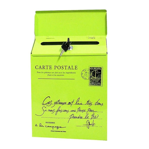Jernlås brevboks Vintage veggmontert postkasse Post Postbrev Avisboks（oransje）