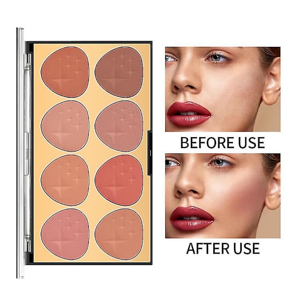 Kahdeksan värin puuteri poskipunalevy Pearlescent Powder Blusher Powder kirkastaa