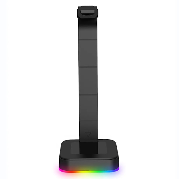 RGB Gaming Hodetelefonstativ Hodesett Holder Henger med Trådløs Lader Stabil Base for Alle Over-Ear Hodetelefoner Svart