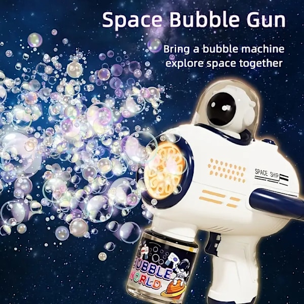 Raket bubbelpistol, elektrisk bubbelpistol leksak, astronaut bubbelmaskin, utomhusleksak