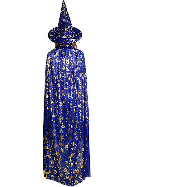 Aikuisten lasten Halloween-asu Pronssoiva viitta Cape Hat Girls Boys Co Z（150cm，kaikenvärinen hattu 1kpl）