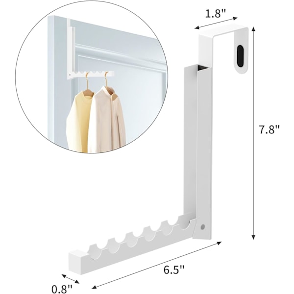 Klädhängare över dörren, klädhängare för tvätt, hopfällbar, för att hänga tvätt, klädhängare, garderob, krokar över dörren