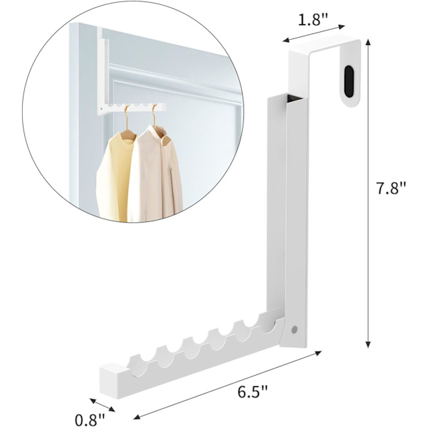 Over døren tøjstativ, bøjle til vasketøj, sammenklappelig, til ophængning af vasketøj, tøjstativ, garderobe, kroge over døren