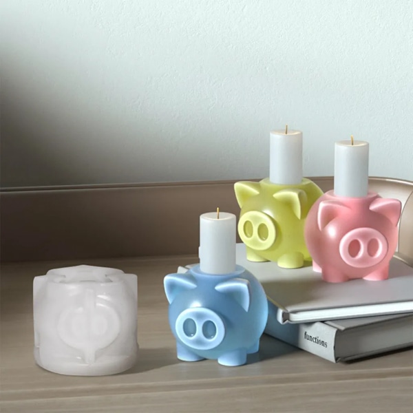 Silikoneform lysestager, silikone støbeform lysestager, silikoneform gris DIY silikoneforme lysestager til jul, lysestage