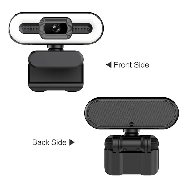 4K USB Plug & Play webbkamera med inbyggd mikrofonbelysning för livestreaming videosamtal videokonferens onlineundervisning