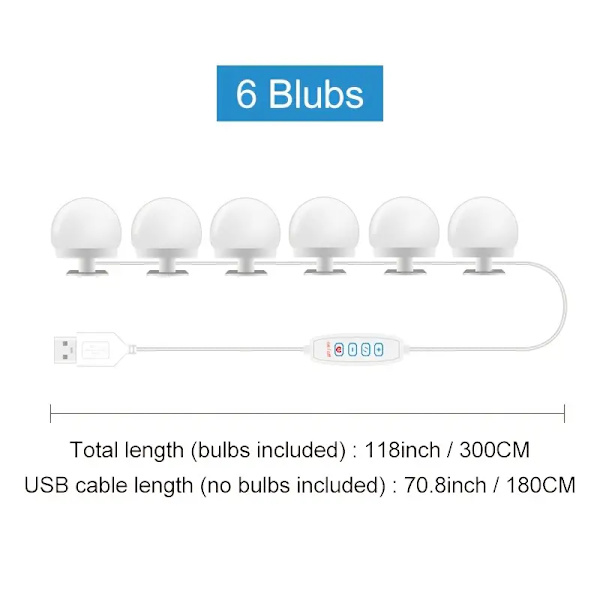 Sminkefrontlys, LED-belysning, oppvarming, belysning, USB-lampe