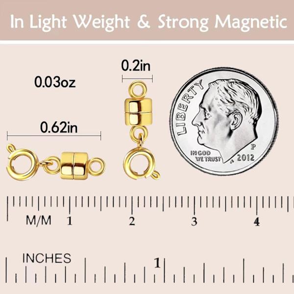 Magnetiske Halskæde Låse og Spænder, Guld og Sølvbelagte Smykkelåse, Konvertere til Armbånd, Halskæder, Kæder