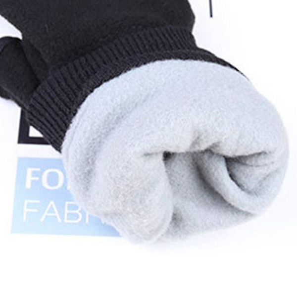 Dam Herr Vinter Polar Fleece Half Finger Flip Handskar Dubbellager Tjocka .