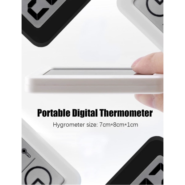 Digitalt termo-hygrometer innendørs romtermometer hygrometer (hvit)