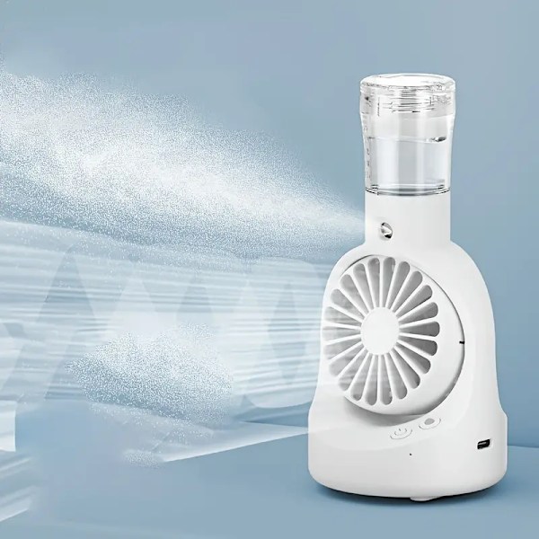 Portable spray fan, portable outdoor humidification spray, handheld fan, household, office, desktop fan, summer