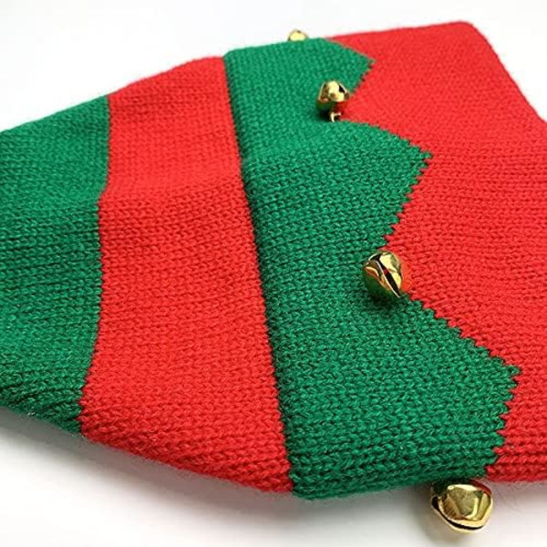 Julklappad stickad mössa för barn med klockor, juldekoration