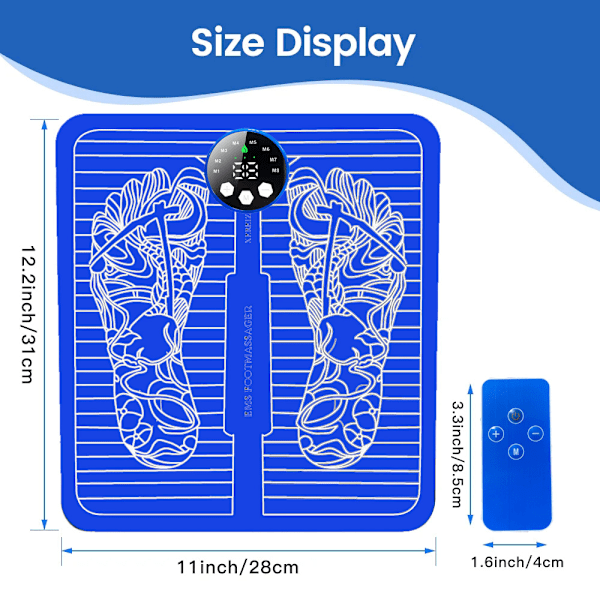 Smart hem EMS massageplatta fotterapimaskin USB-laddning bärbar fotmassageapparat massagefotplatta